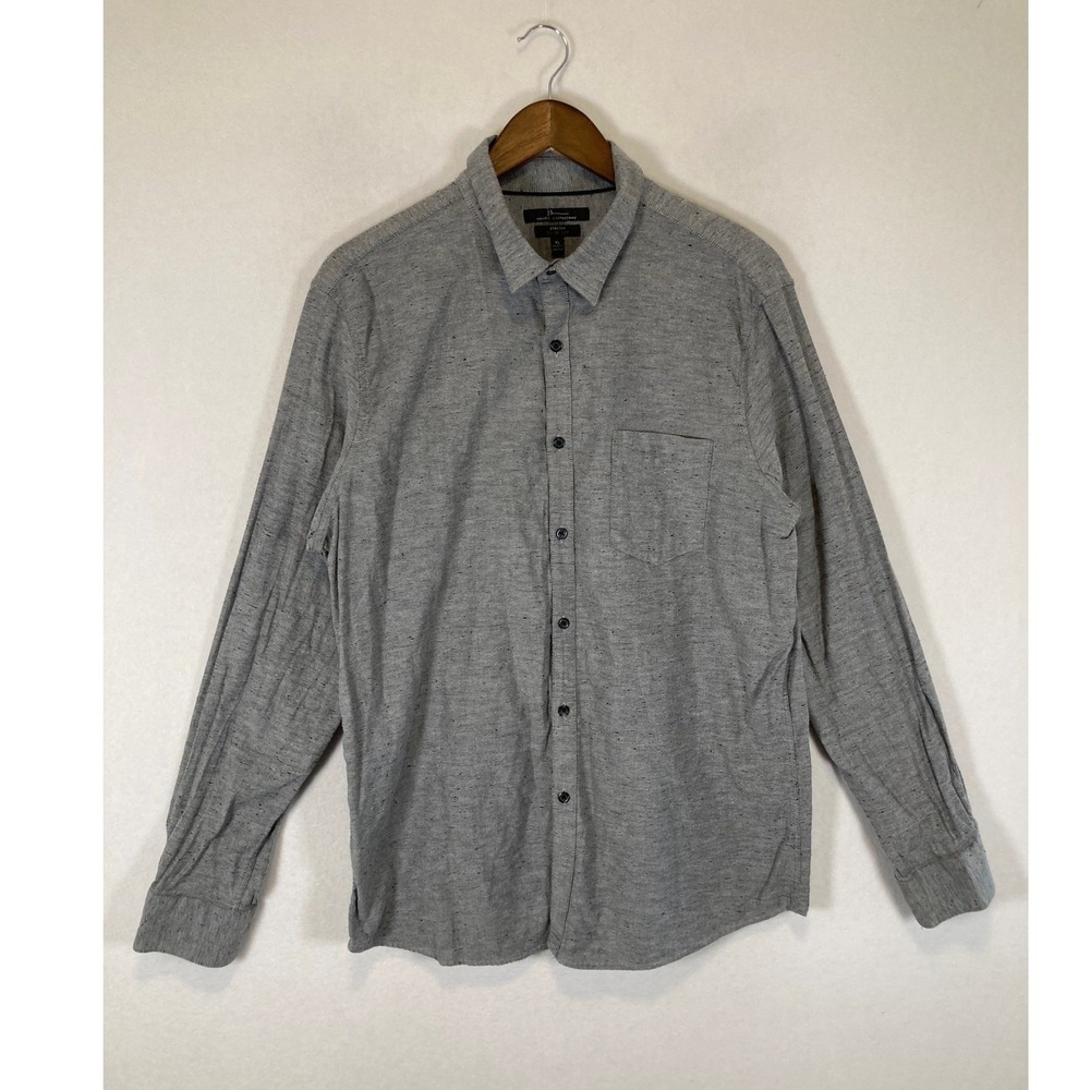 Minimalist Marc Anthony Mens XL Grey Speckled Stretch Slim Fit Button Down Shirt
